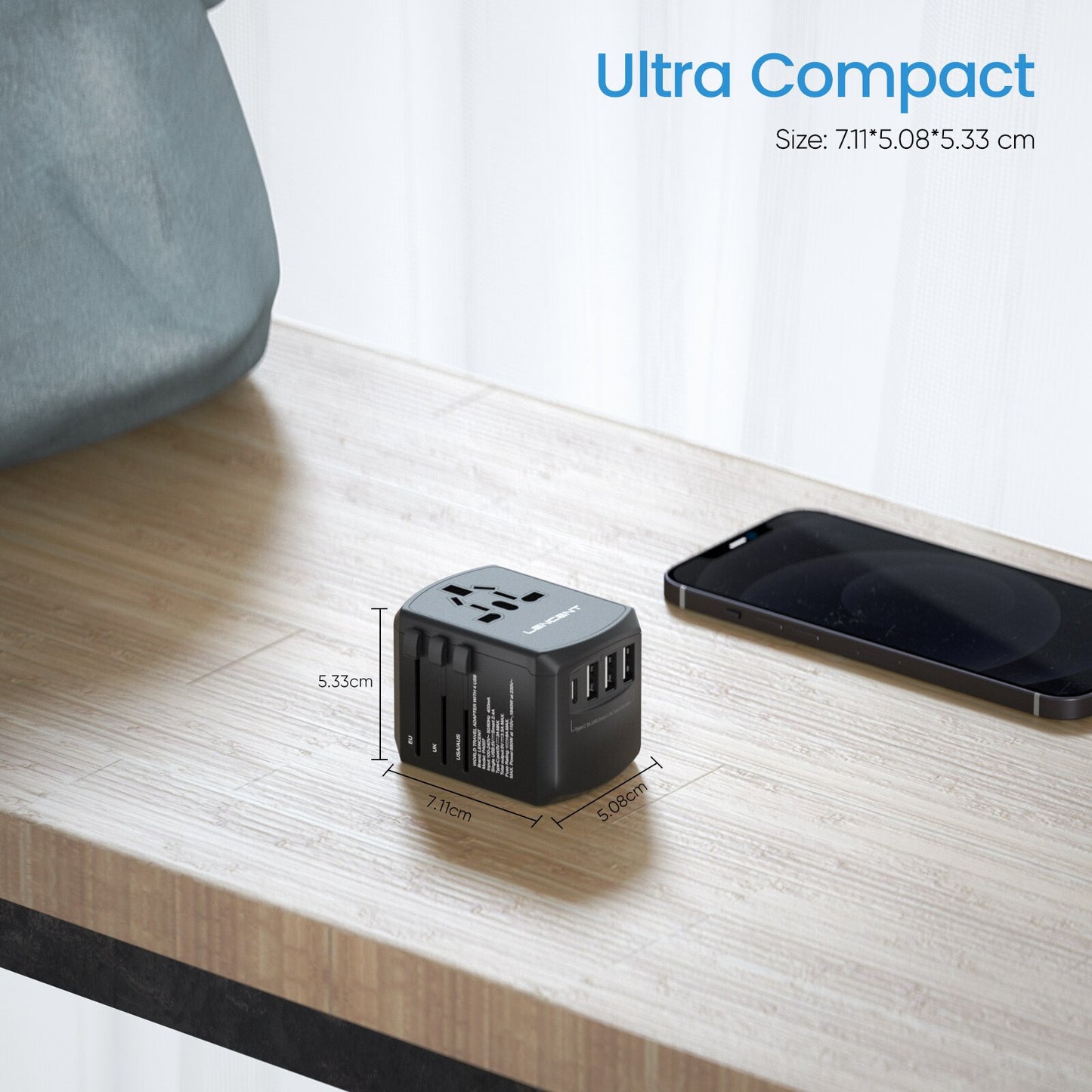 International Travel Adapter Travel Charger with 3 USB Port