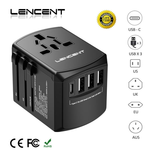 International Travel Adapter Travel Charger with 3 USB Port