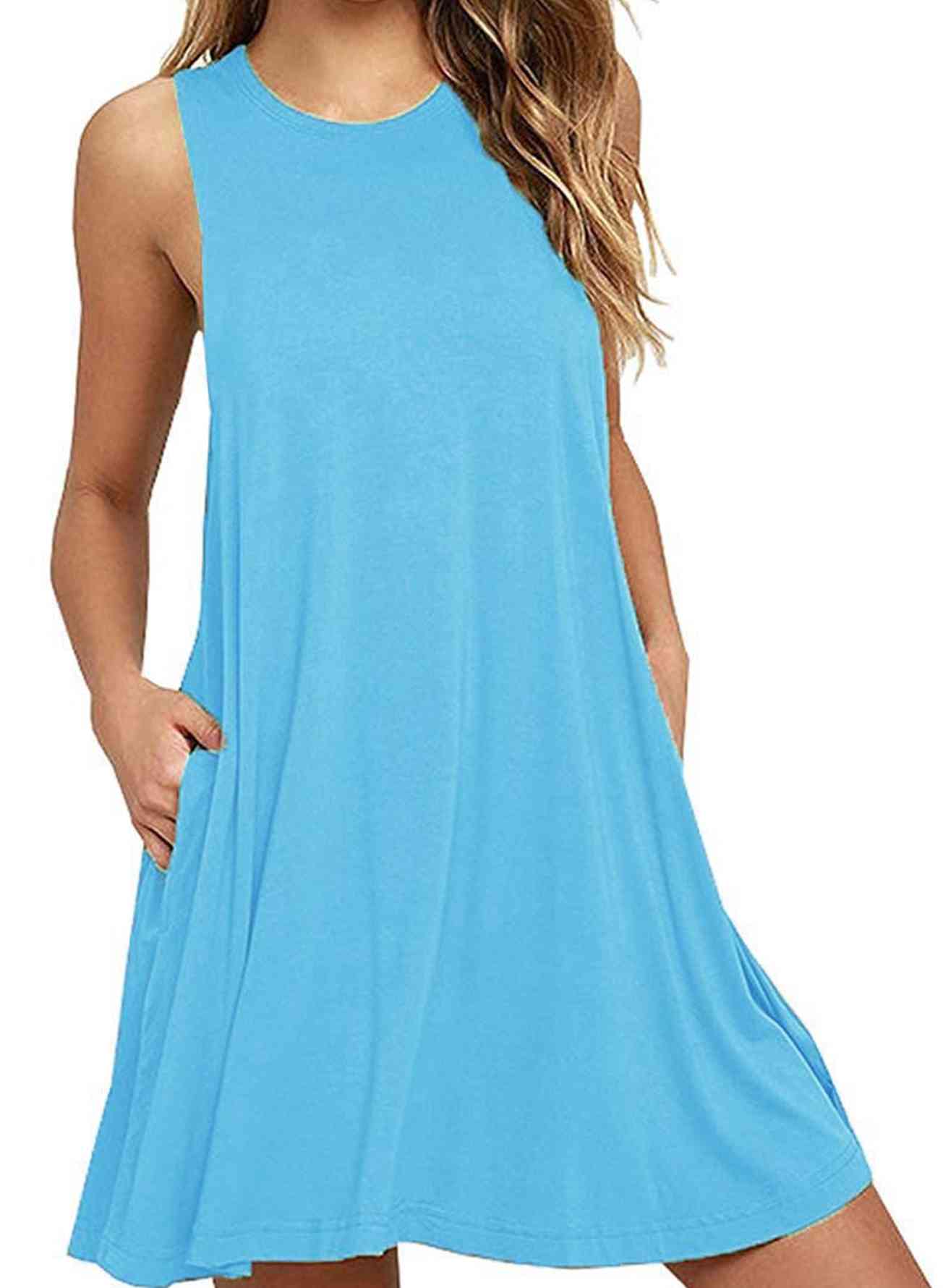 Pamela -  Sleeveless Dress with Pockets