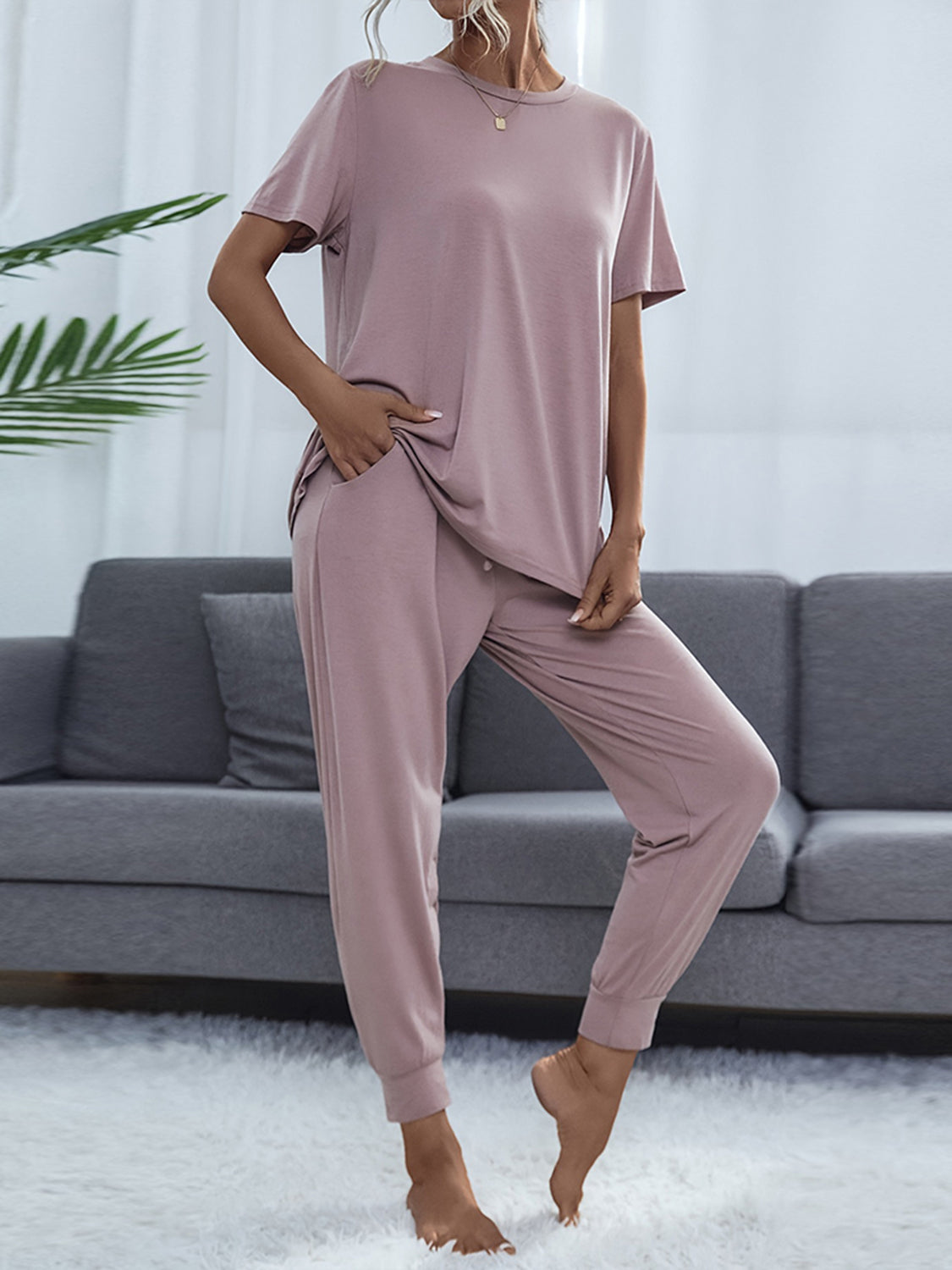 Debbie - Short Sleeve Top and Pants Set