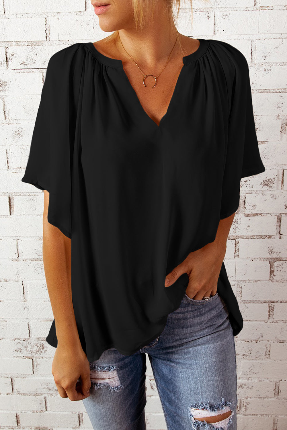 Theresa - Flutter Sleeve Top