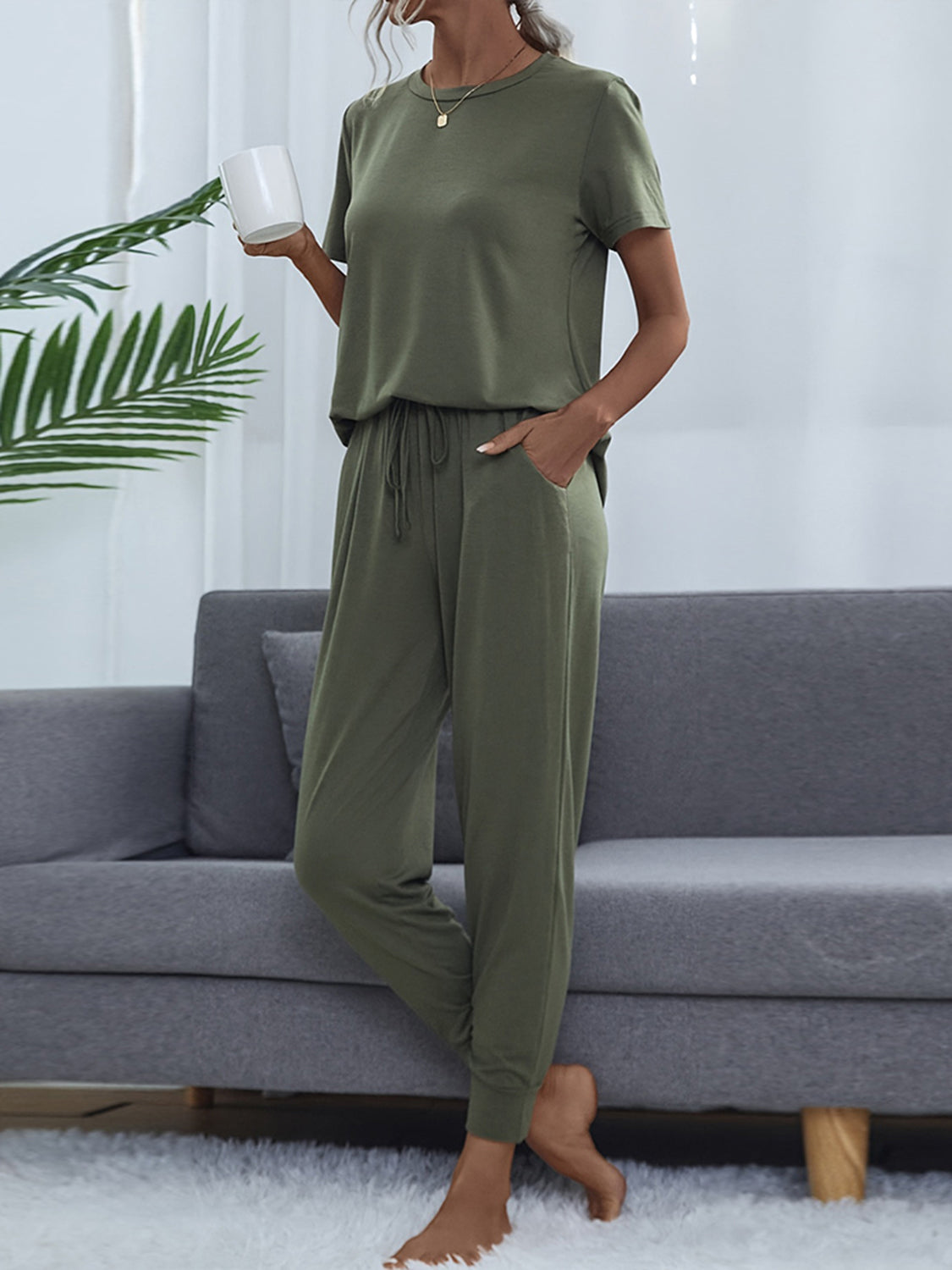 Debbie - Short Sleeve Top and Pants Set