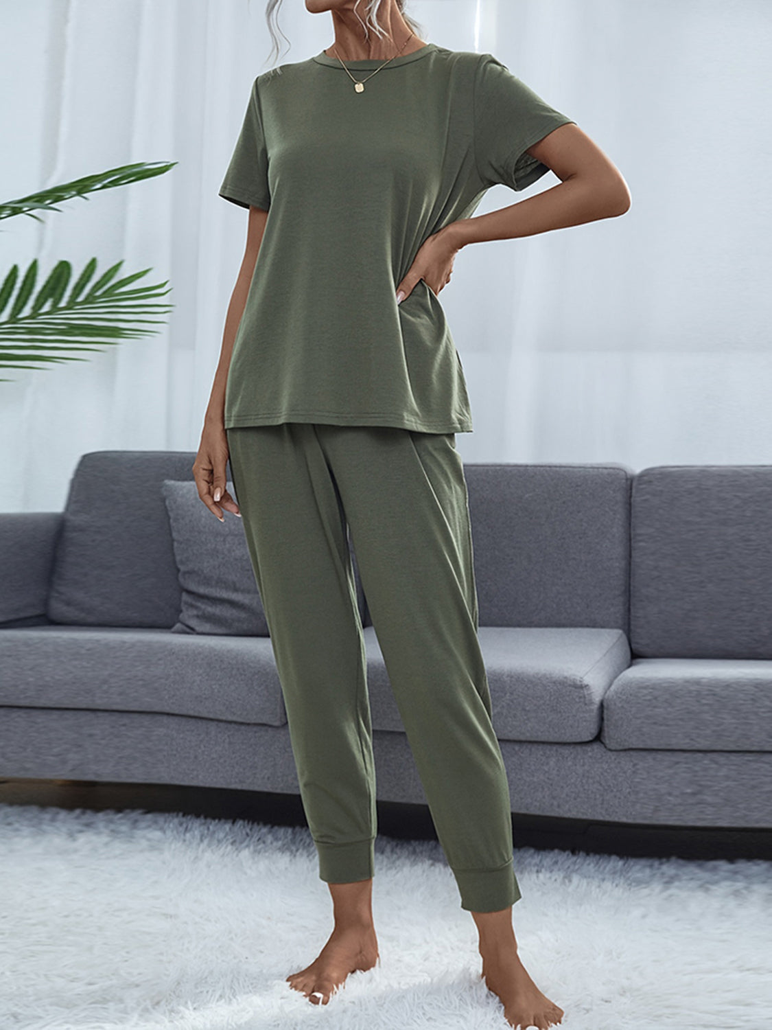 Debbie - Short Sleeve Top and Pants Set